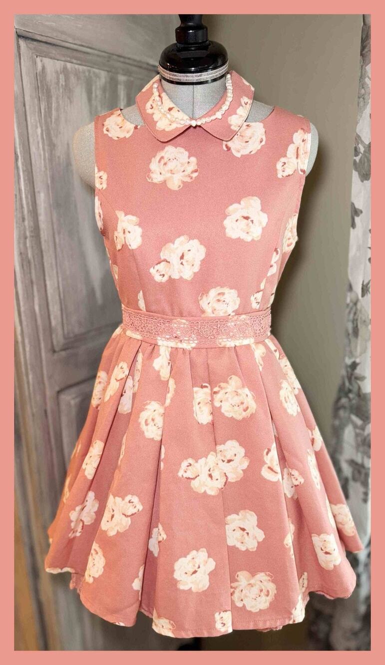 Liz Lisa Collared Floral Pink Dress Jfashion Gyaru Himekaji Coquette Autumn 2013